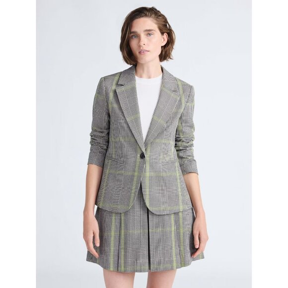 Free Assembly Women Single-Breasted Blazer, Size XL (16-18), Regular Fit, Plaid - Picture 2 of 5